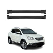 Barres de toit transversales pour Ssangyong Korando 2011-2019 Aluminium Noir