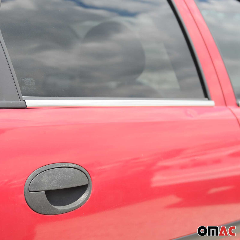 Baguettes pour contour Latérales pour Opel Coa C 2000-2006 en acier inox Chromé