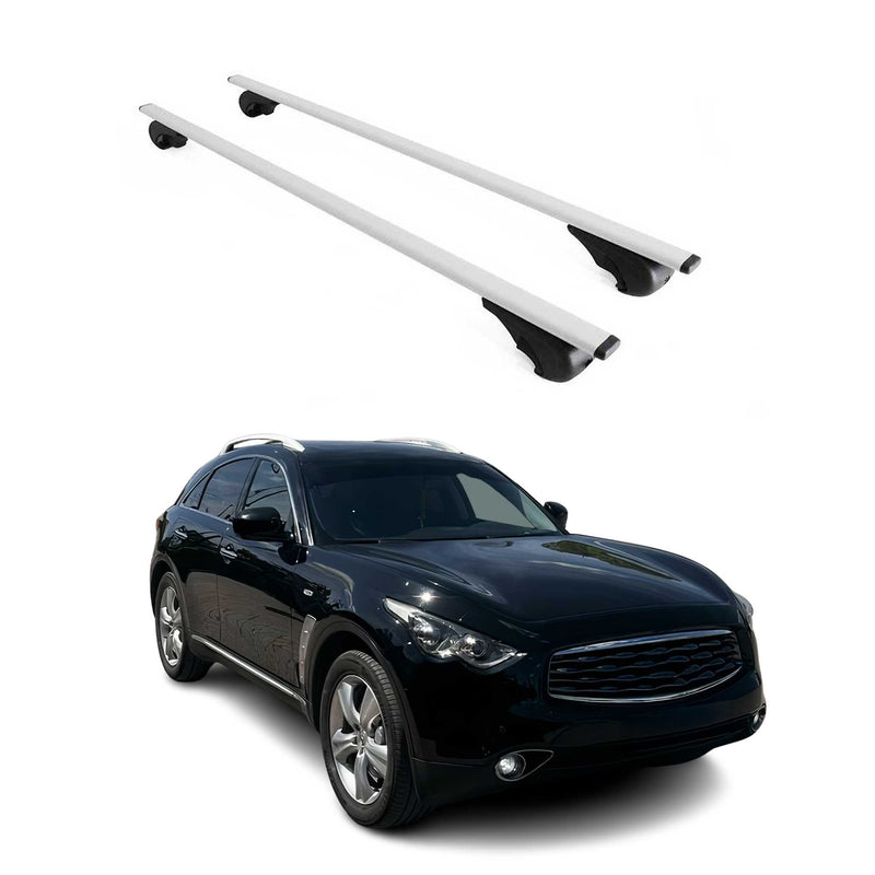 Barres de toit Transversales pour Infiniti FX35 2004-2021 Fer Argent