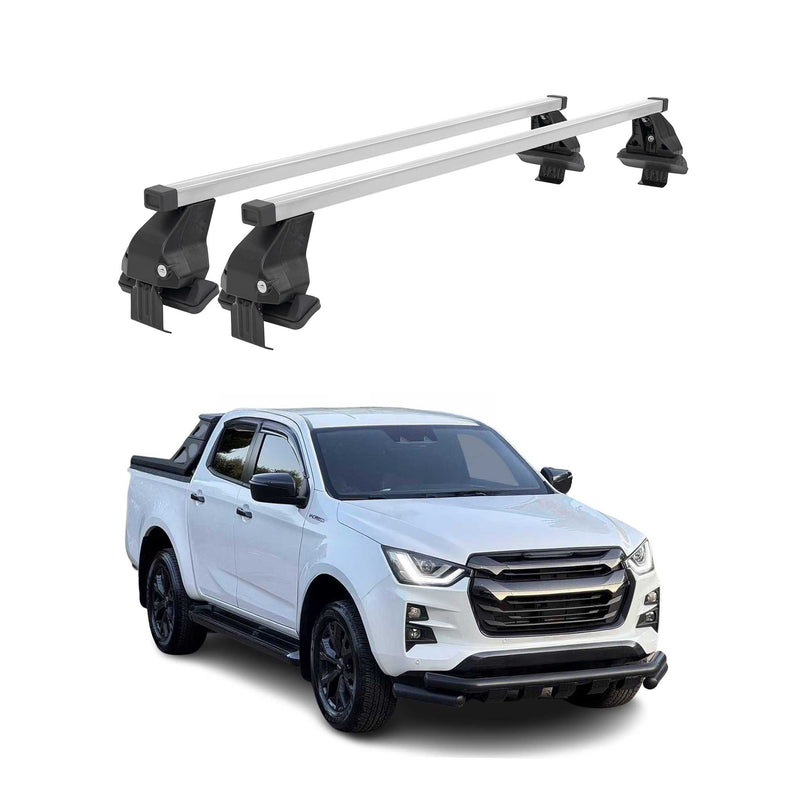 Menabo Barres de toit transversales pour Isuzu D-Max III 2019-2025 Acier Gris 2x