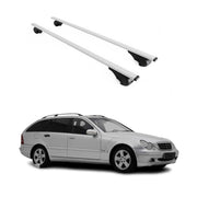 Barres de toit Transversales pour Mercedes Classe C S203 2000-2007 Fer Argent