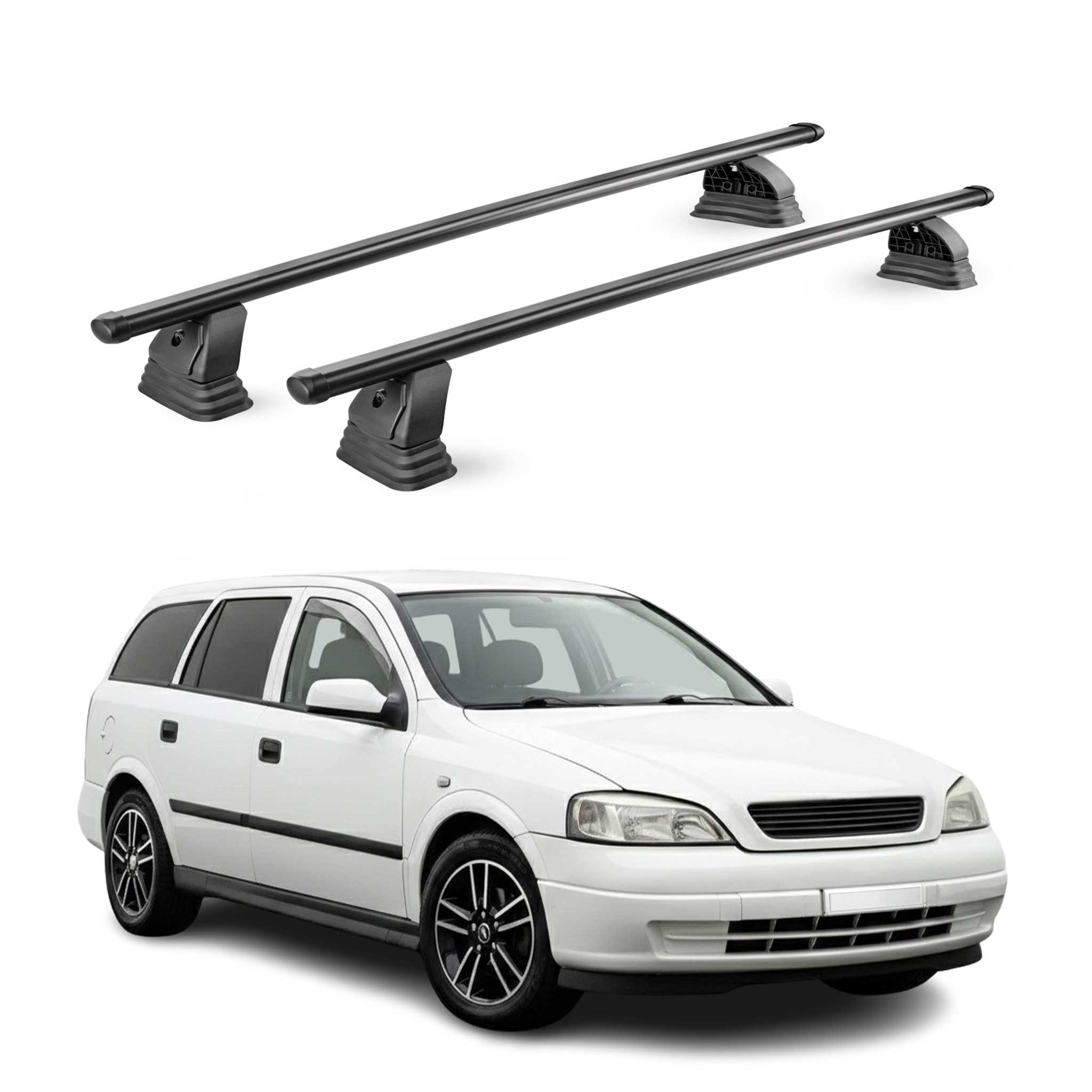 Barres de toit transversales acier pour Opel Astra G Break 1998-2004 TÜV Noir 2x