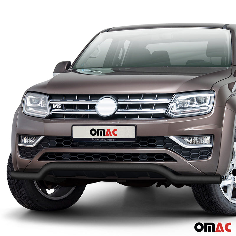 Pare-Buffle Avant Pour VW Amarok 2016-2020 Noir en Acier Inoxy