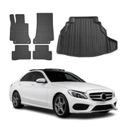 Kit Tapis de sol et coffre pour Mercedes Classe C W205 2014-2021 TPE Noir
