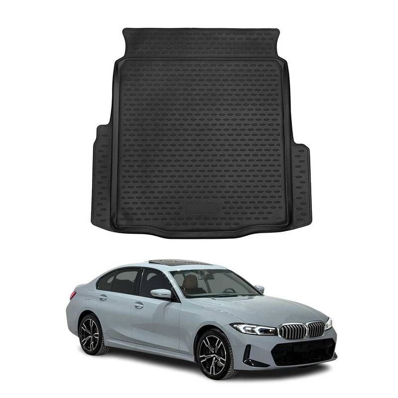 OMAC Tapis de coffre pour BMW Série 3 G20 / G80 2019-2024 caoutchouc Noir
