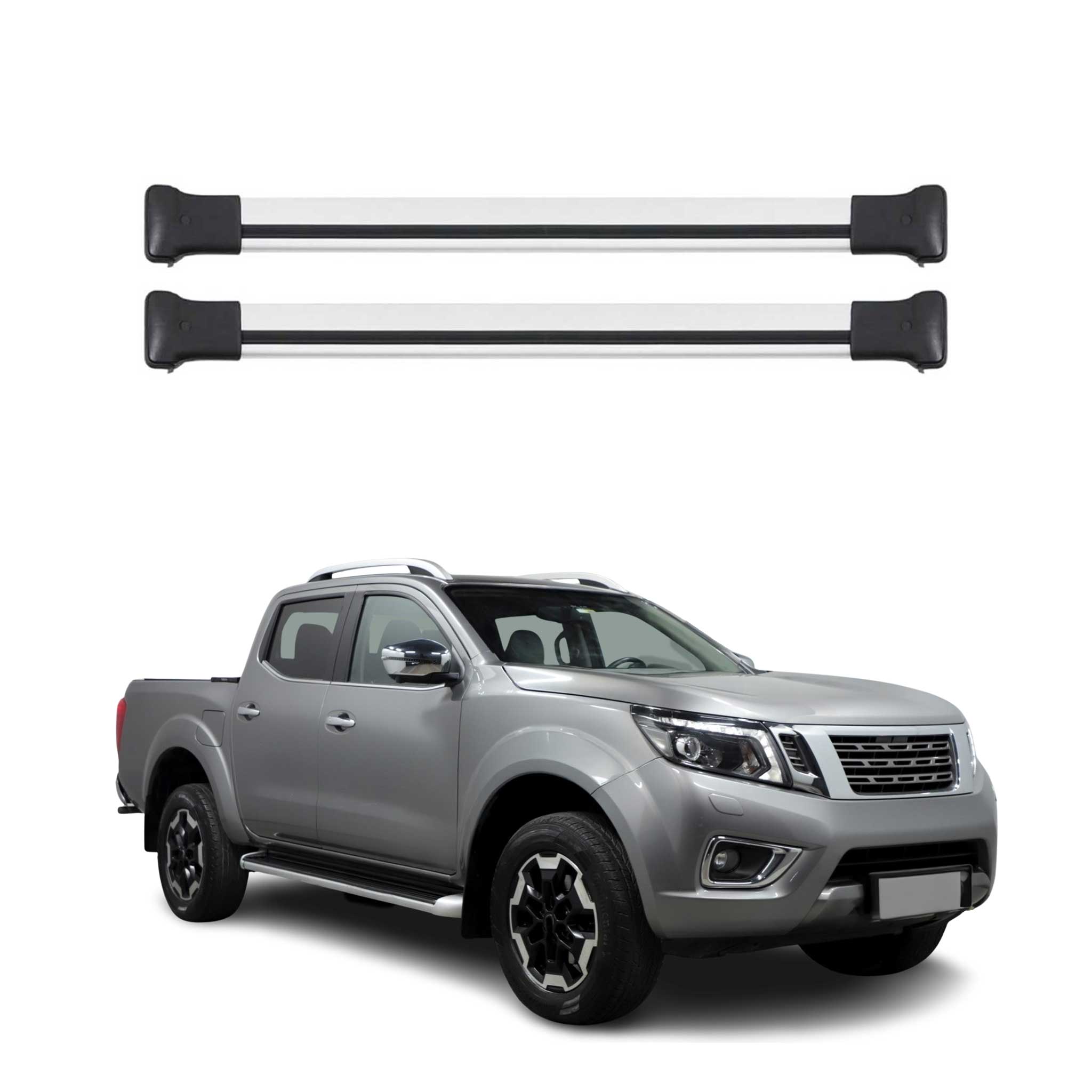 Barres de toit transversales pour Nissan Navara D23 2015-2023 Aluminium Gris