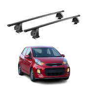Barres de toit transversales acier pour Kia Picanto II 2011-2017 TÜV Noir 2Pcs