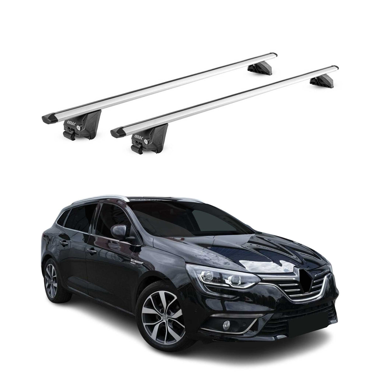 Barres de toit transversales pour Renault Megane IV Grandtour 2016-2022 Gris Alu