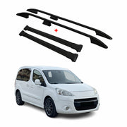 Kit Barres de toit pour Peugeot Partner Tepee 2008-2018 Alu Noir L1 Court 4x
