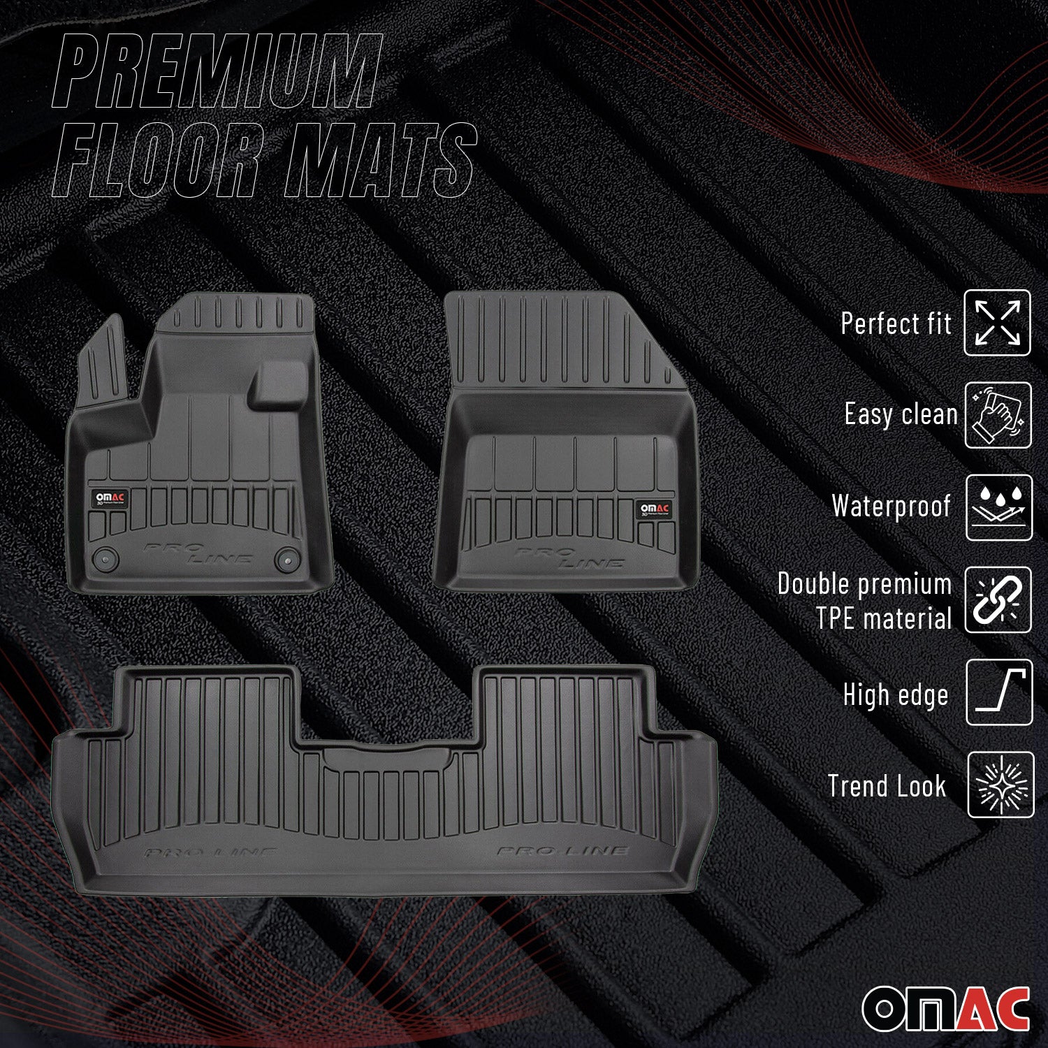 Tapis de Sol pour Peugeot 5008 2017-2022 TPE Noir