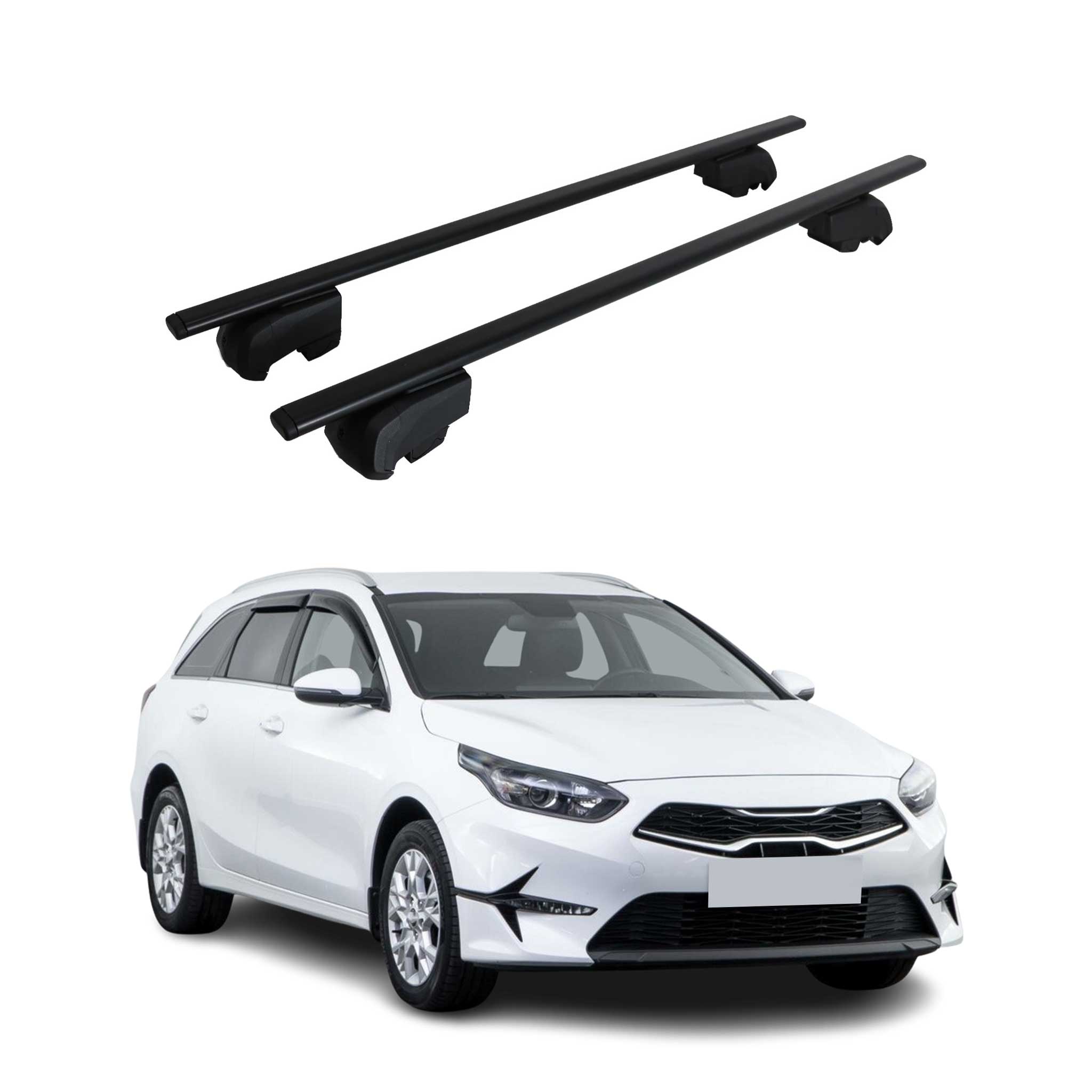 Barres de toit Transversales pour Kia Cee'D CD 2019-2026 ABE Noir