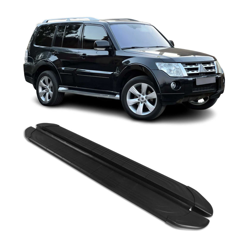 Marchepieds Latéraux pédale pour Mitsubishi Pajero V80 2007-2024 2Pcs Alu Noir
