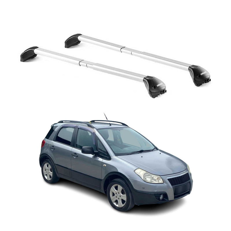 Barres de toit transversales pour Fiat Sedici 2006-2014 5P Gris Argenté 2x ABE