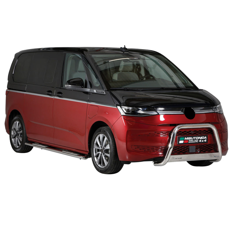 Pare-buffle Avant pour VW Transporter T7 Multivan 2022-2025 63mm en Acier Argent