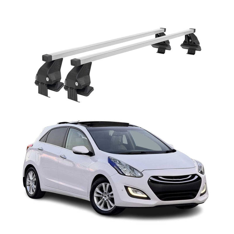 Barres de toit transversales pour Hyundai i30 2011-2015 Gris