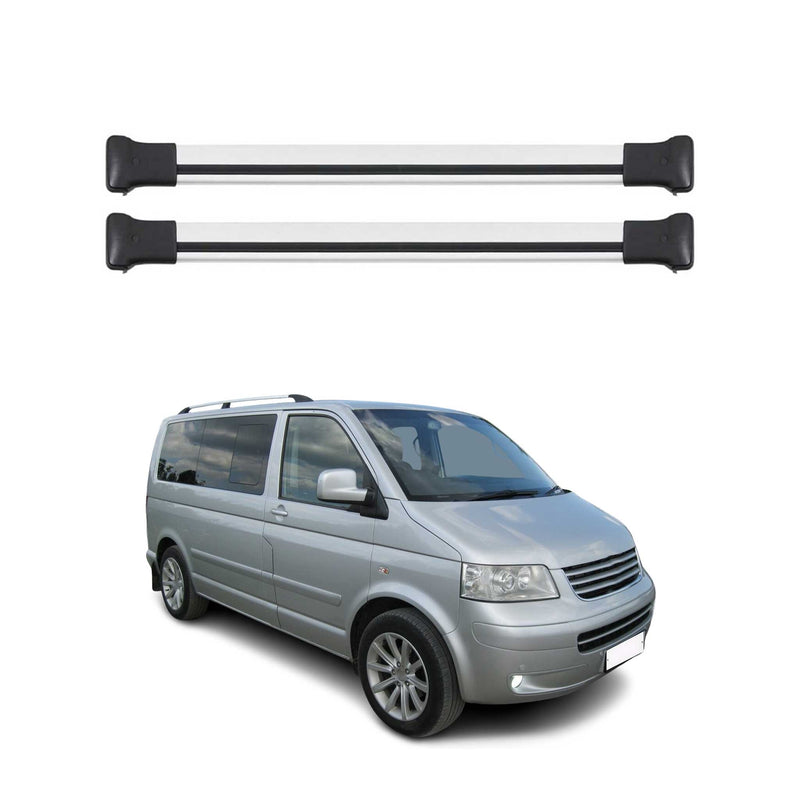 Barres de toit transversales pour VW T5 Multivan Caravelle 2003-2015 Alu Gris
