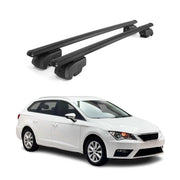 Barres de toit Transversales pour Seat Leon ST 2020-2023 Aluminium Noir ABE