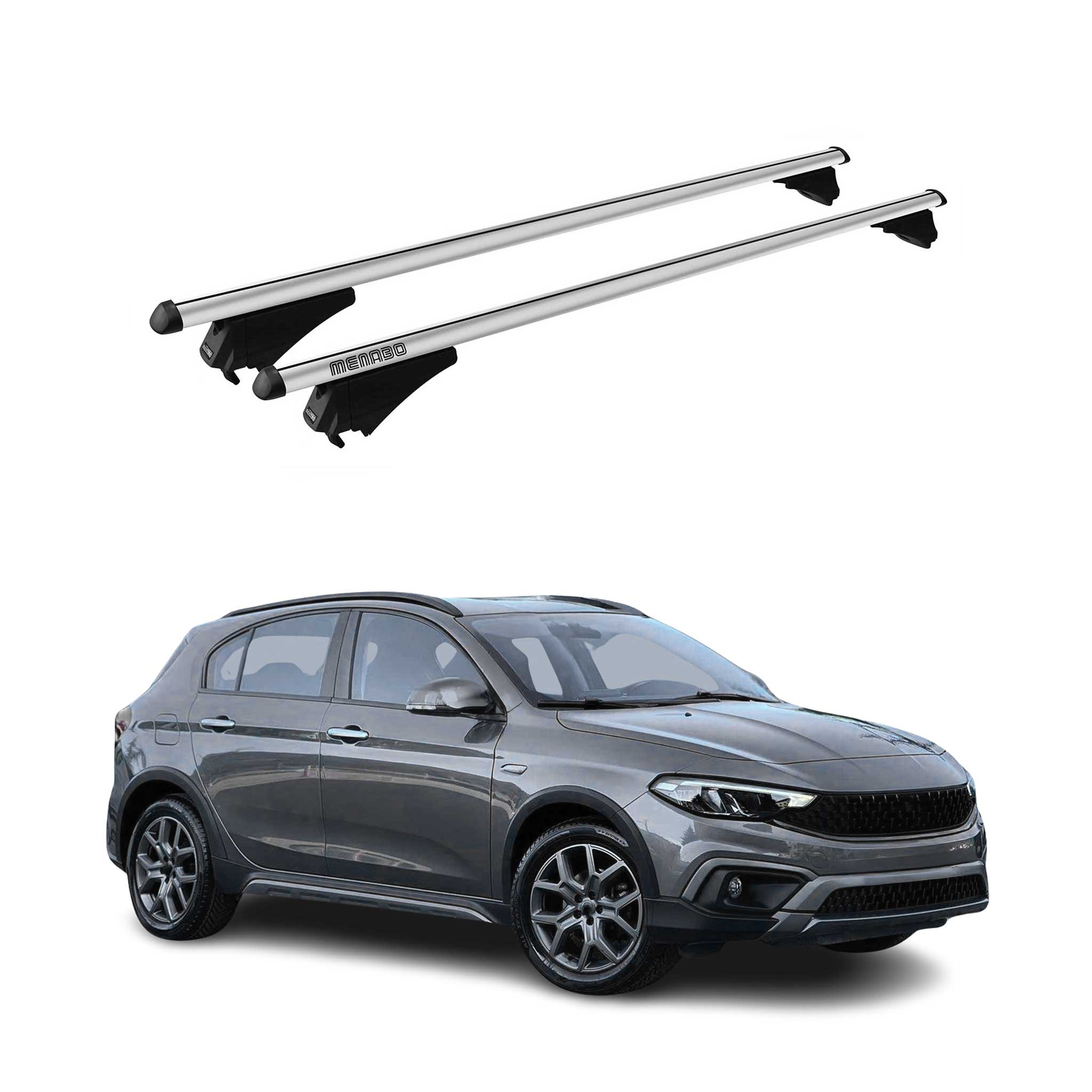 Tiger Barres de toit transversales pour Fiat Tipo Cross 2020-2026 Gris