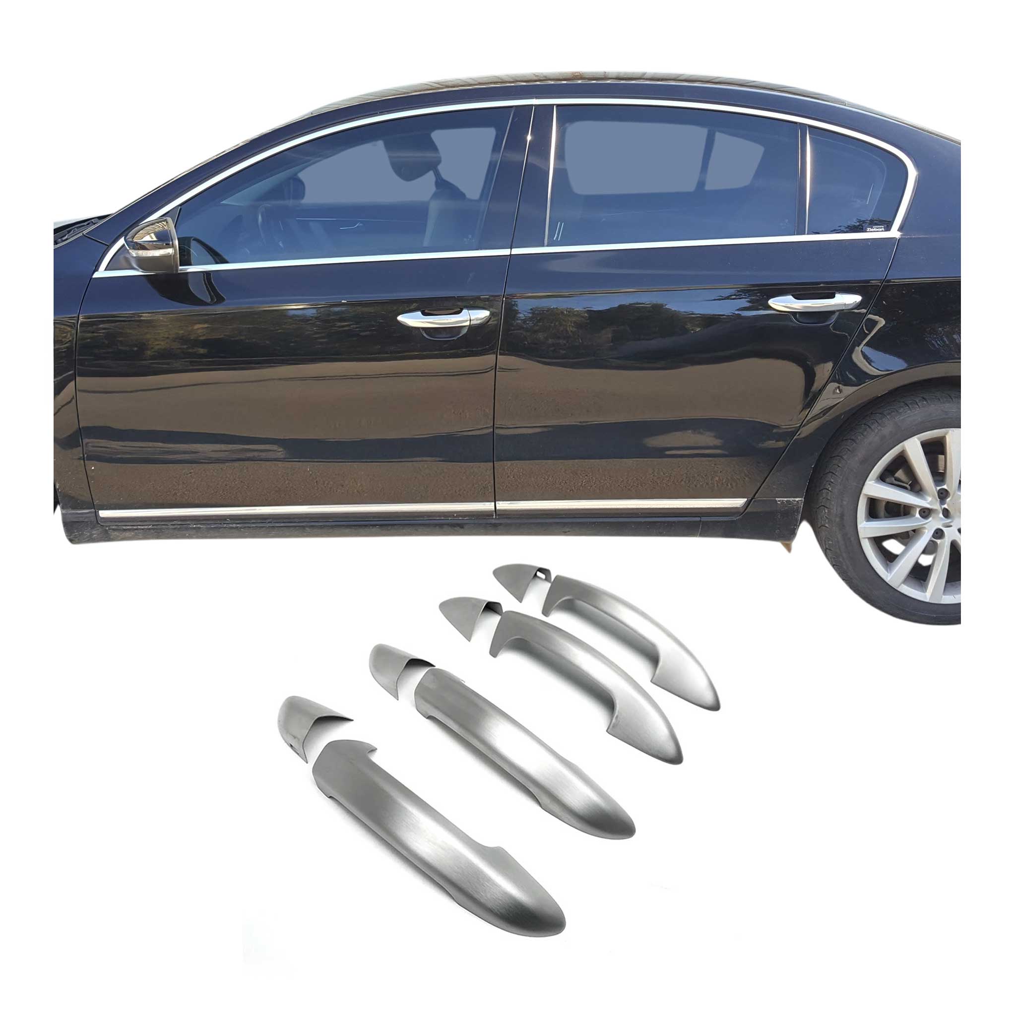 Couverture de poignée de porte pour VW Passat B7 Berline 2010-2014 Acier Brossé