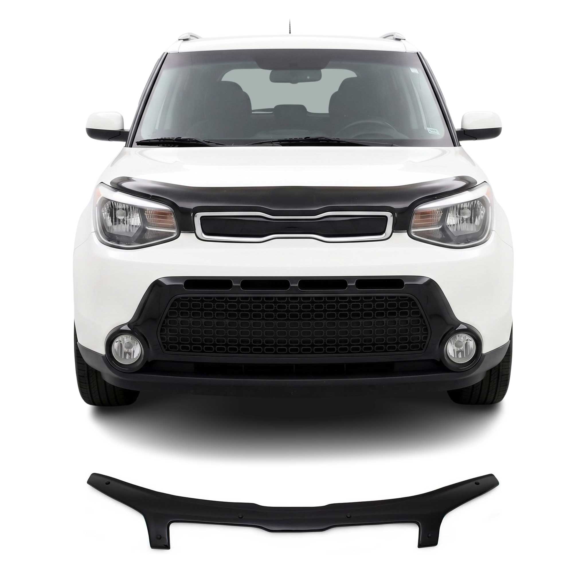 Deflecteurs d'air capot de voiture pour Kia Soul 2014-2019 Acrylique Noir