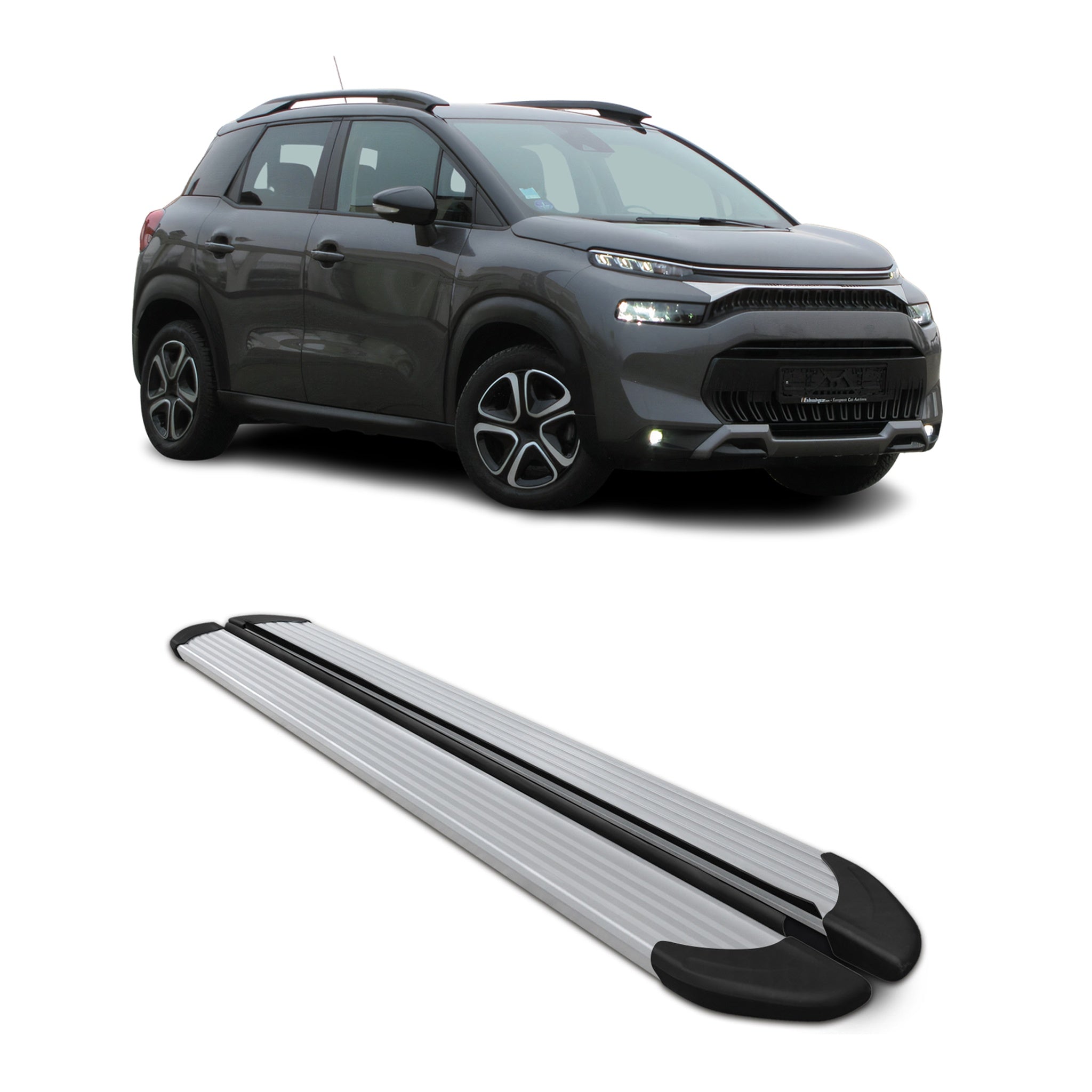 Marchepieds Latéraux pour Citroen C3 Aircross 2017-2024 Aluminium Argent 2Pcs