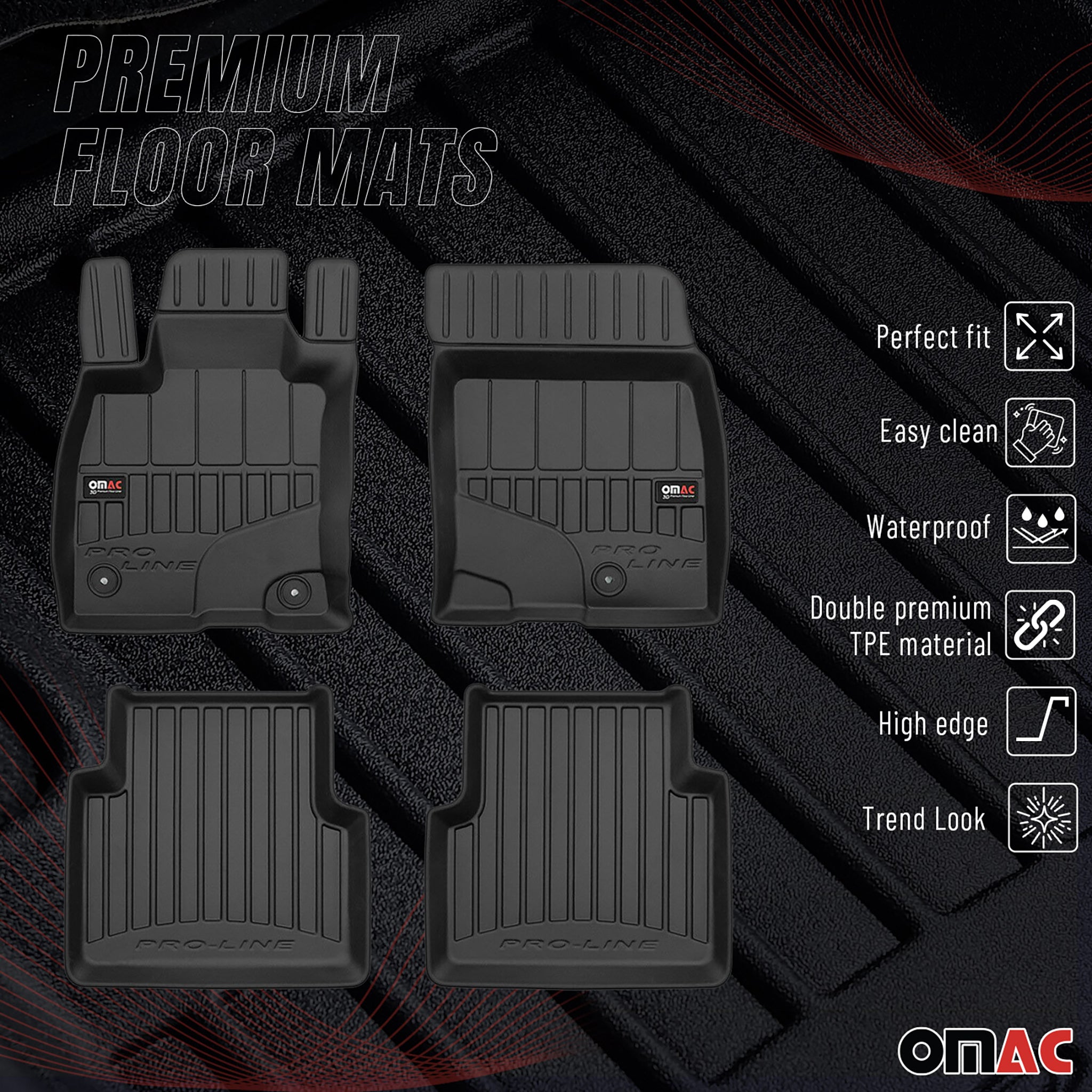 Tapis de Sol pour Ford Kuga III 2019-2026 TPE Noir