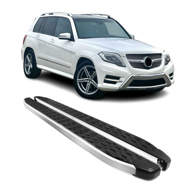 Marchepieds Latéraux pour Mercedes GLK X204 2008-2015 Gris Noir Aluminium 2Pcs