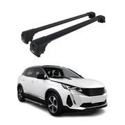 Barres De Toit Transversales pour Peugeot 3008 II 2016-2024 Aluminium Noir ABE