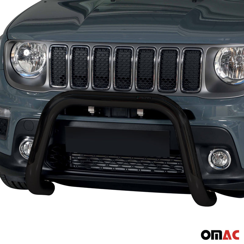 Pare-buffle Avant pour Jeep Renegade 2018-2022 76 mm en Acier Noir