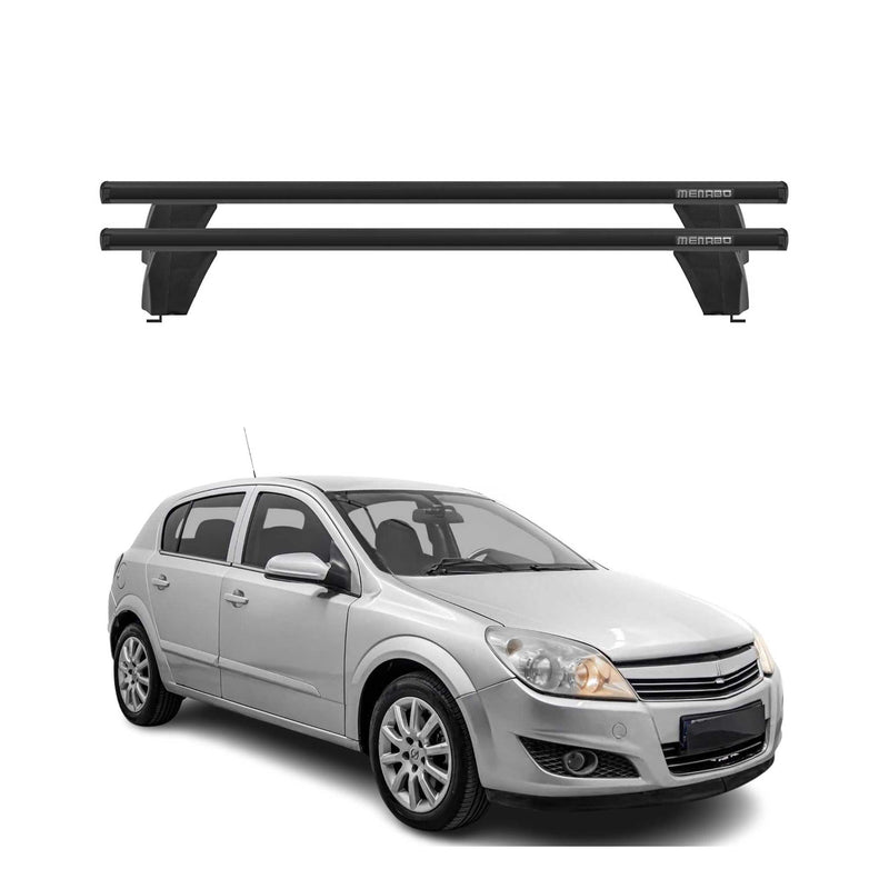 Menabo Barres de toit Transversales pour Opel Astra H 2004-2011 Noir ABE 2x