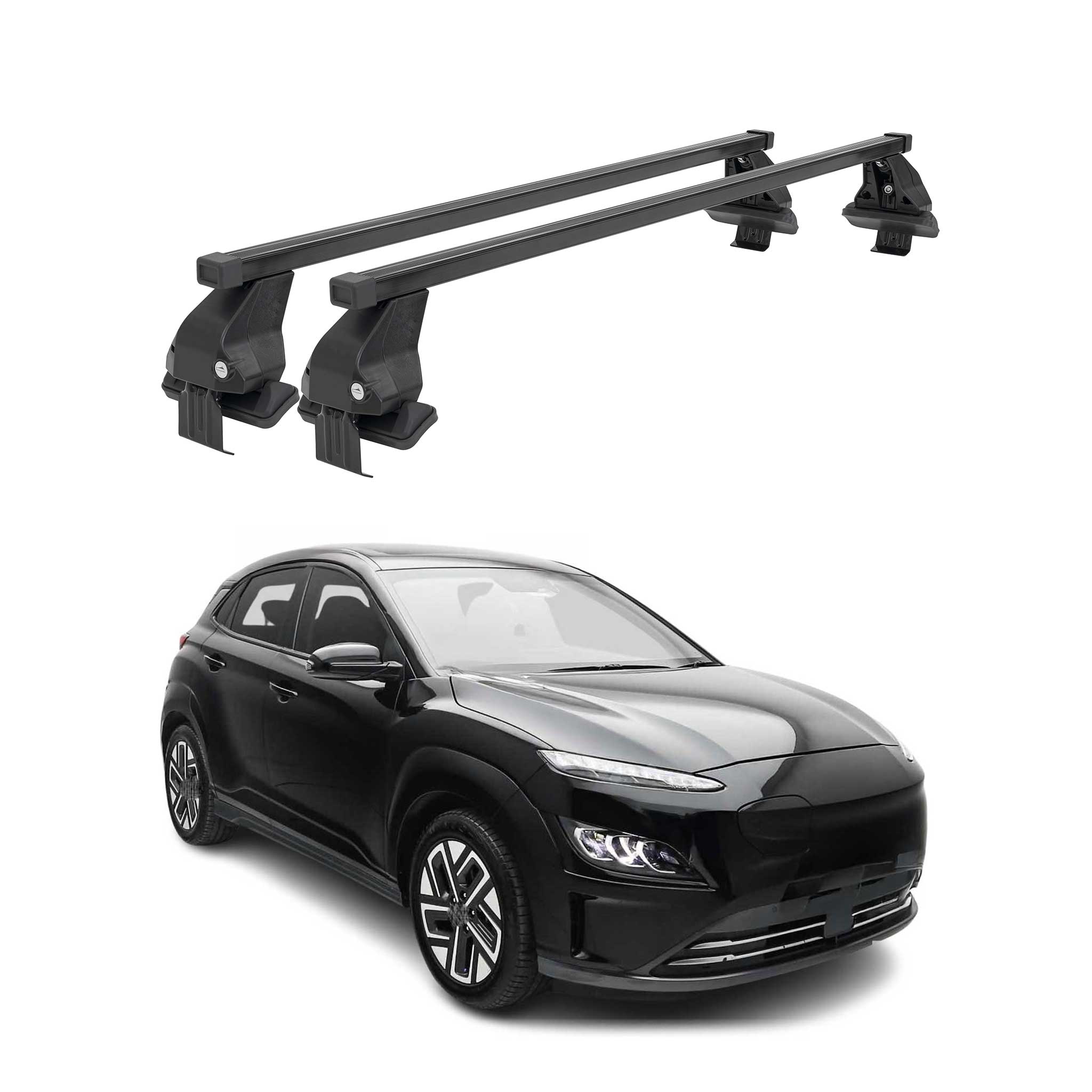 Barres Transversales Menabo pour Hyundai Kona Electric 2017-2023 Noir