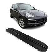 Marchepieds Latéraux pédale pour Porsche Cayenne 2010-2017 Alu Gris Noir 2Pcs