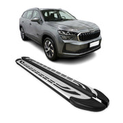 Marchepieds latéraux pédale pour Skoda Kodiaq II 2024-2026 Alu Gris Noir
