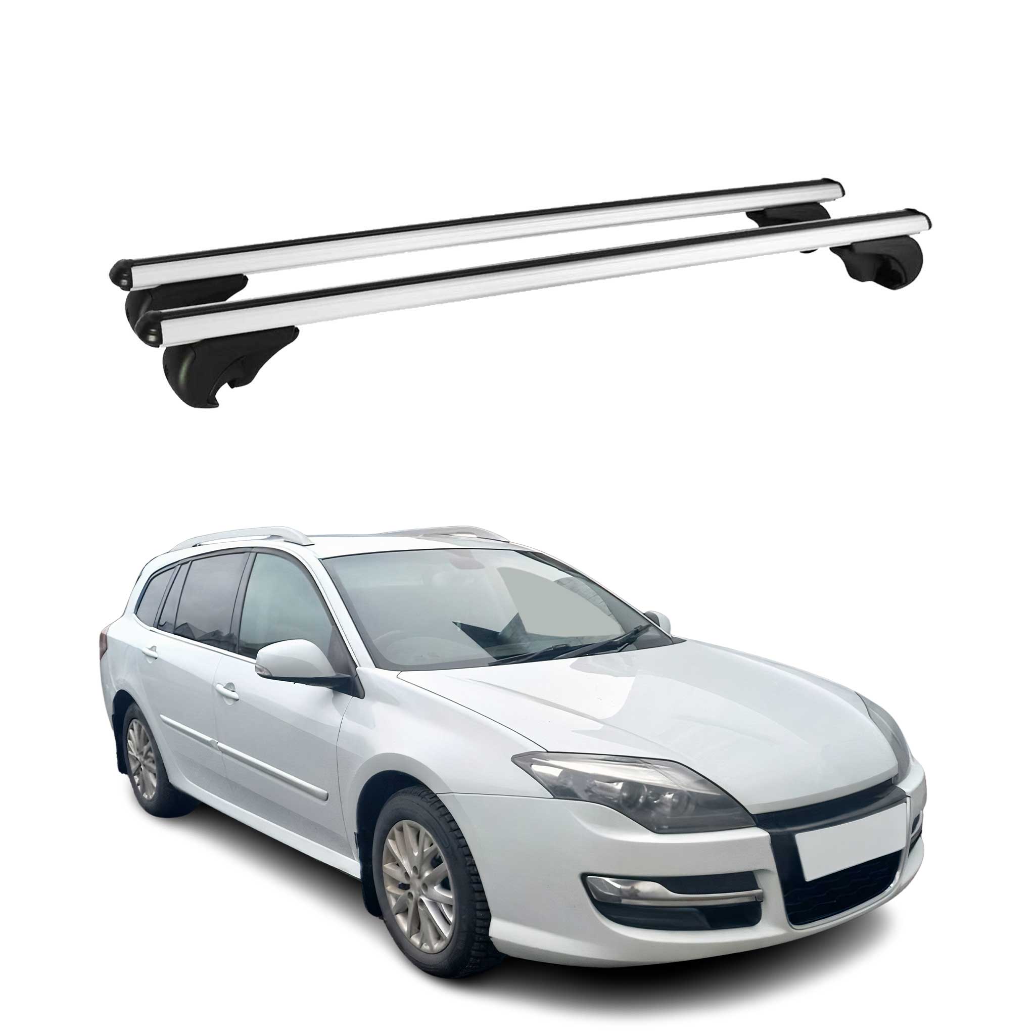 Barres de toit Transversales pour Renault Laguna 2007-2015 Aluminium Argent