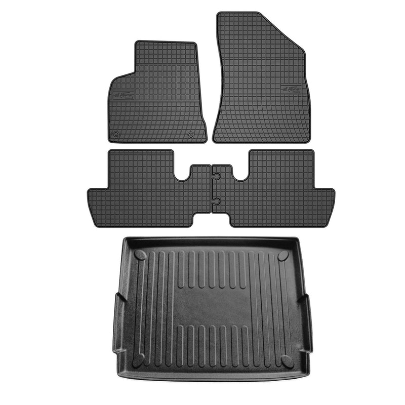 Kit Tapis de sol et coffre pour Peugeot 3008 2009-2016 TPE Noir