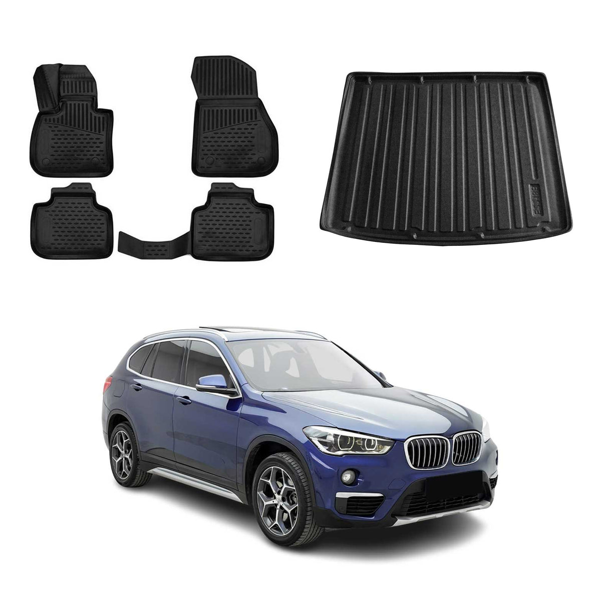 OMAC Kit Tapis de Sol et Coffre pour BMW X1 F48 2015-2022