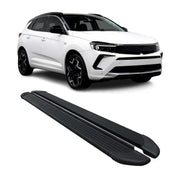 Marchepieds Latéraux pédale pour Opel Grandland 2021-2024 Noir Aluminium 2Pcs