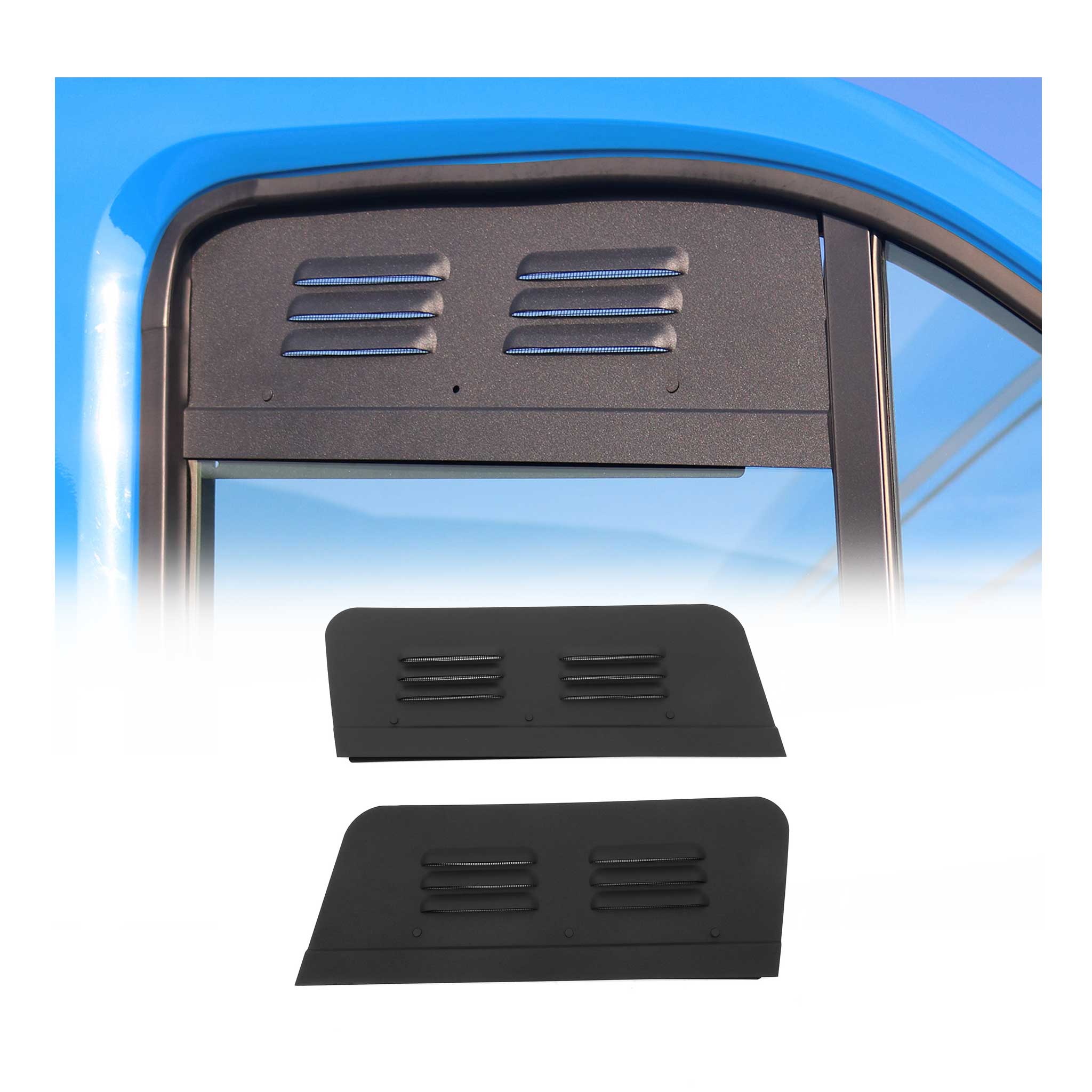 Garniture de Fenêtre pour Ford Transit 4éme Gen 2014-2025 Noir 2Pcs