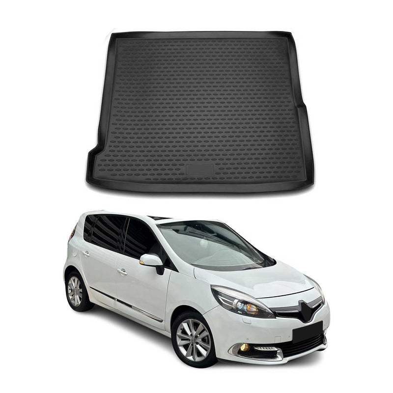 Tapis de Coffre pour Renault Scenic III 2010-2016 en caoutchouc TPE 3D Noir 1Pcs