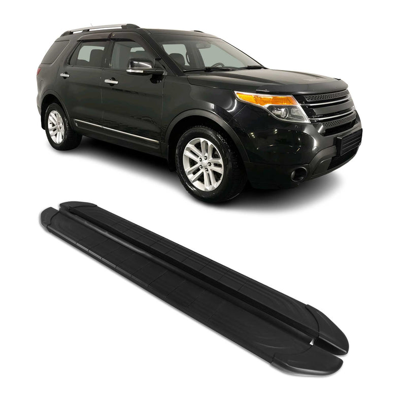 Marchepieds Latéraux pédale pour Ford Explorer 2011-2019 2Pcs Aluminium Noir