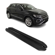 Marchepieds Latéraux Pédale pour VW T-Roc 2017-2025 Alu Noir 2 pièces