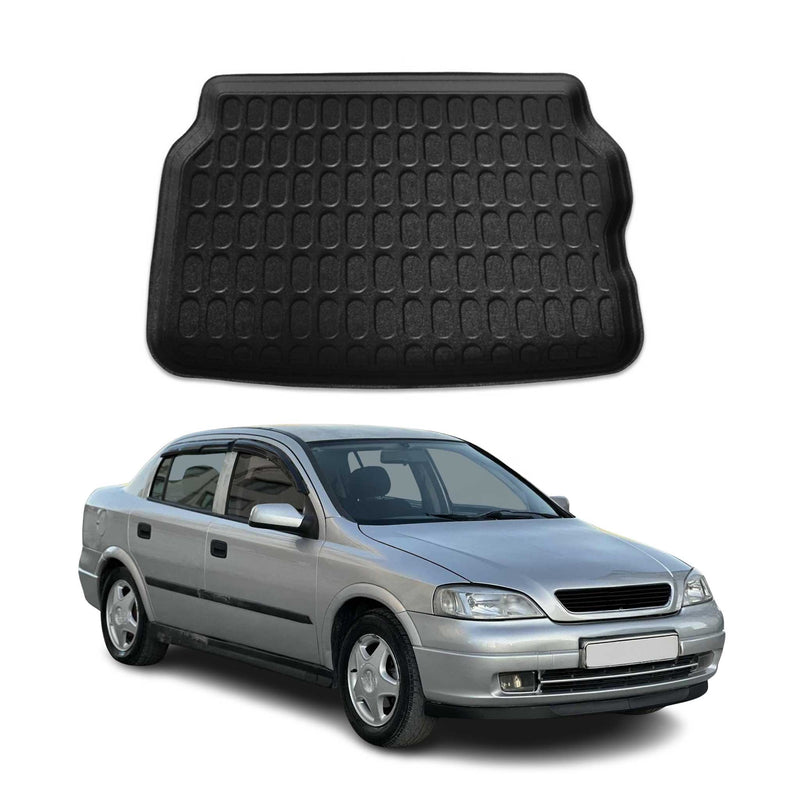 Tapis de Coffre pour Opel Astra G 1999-2006 Berline en TPE Noir