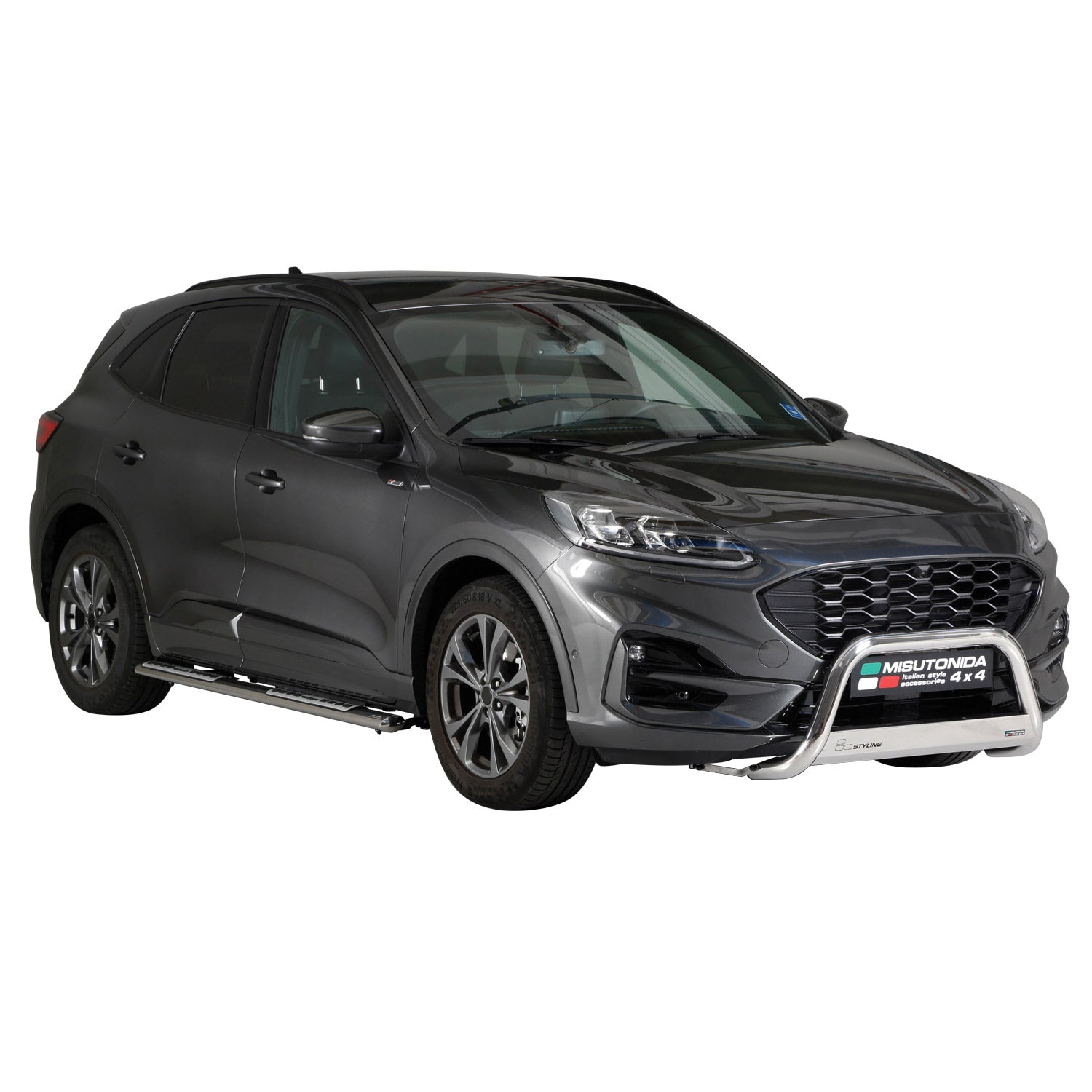 Pare-buffle Avant pour Ford Kuga III 2019-2026 63mm en Acier Inoxydable Argent