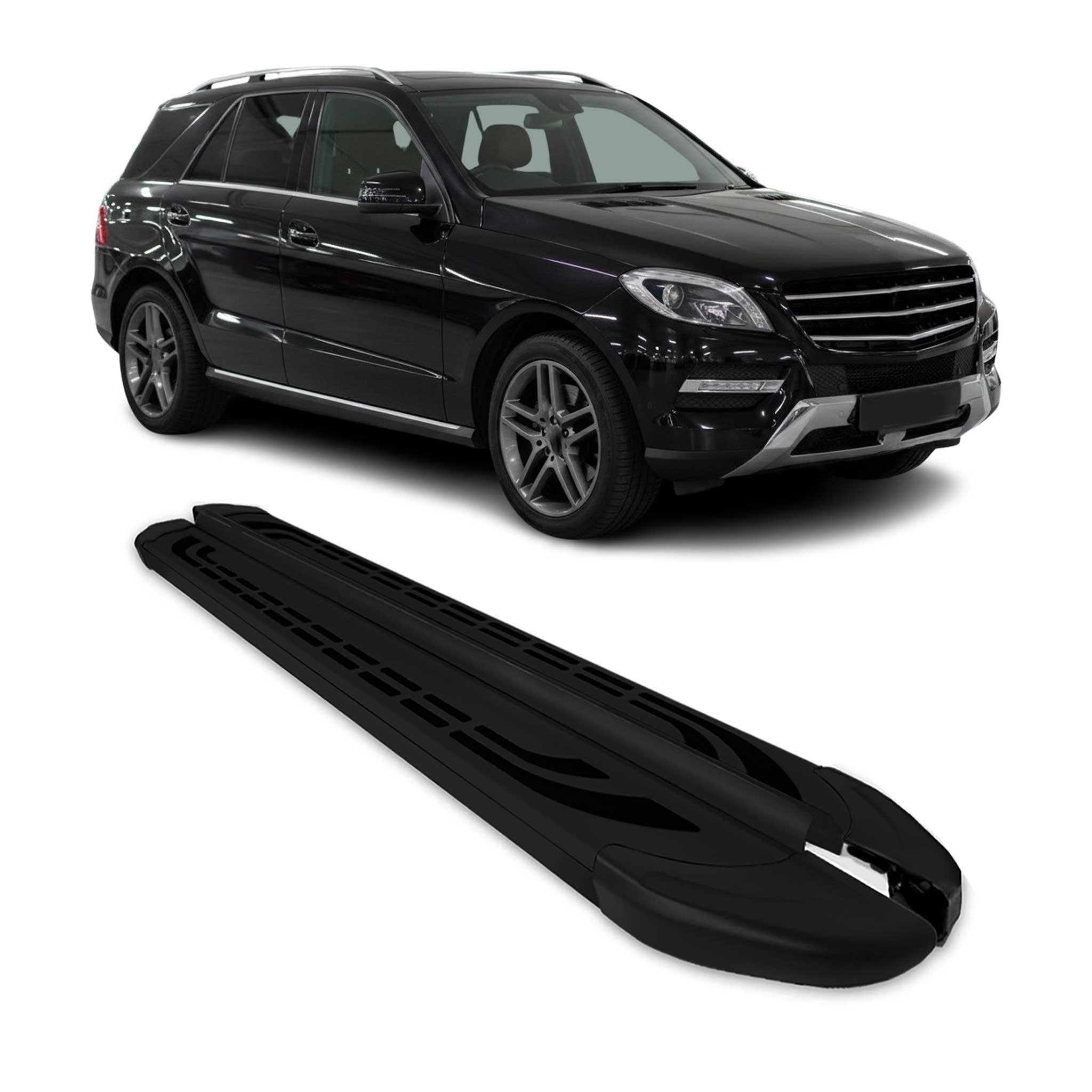 Marchepieds Latéraux pour Mercedes Classe M W166 2011-2019 Aluminium Noir 2Pcs