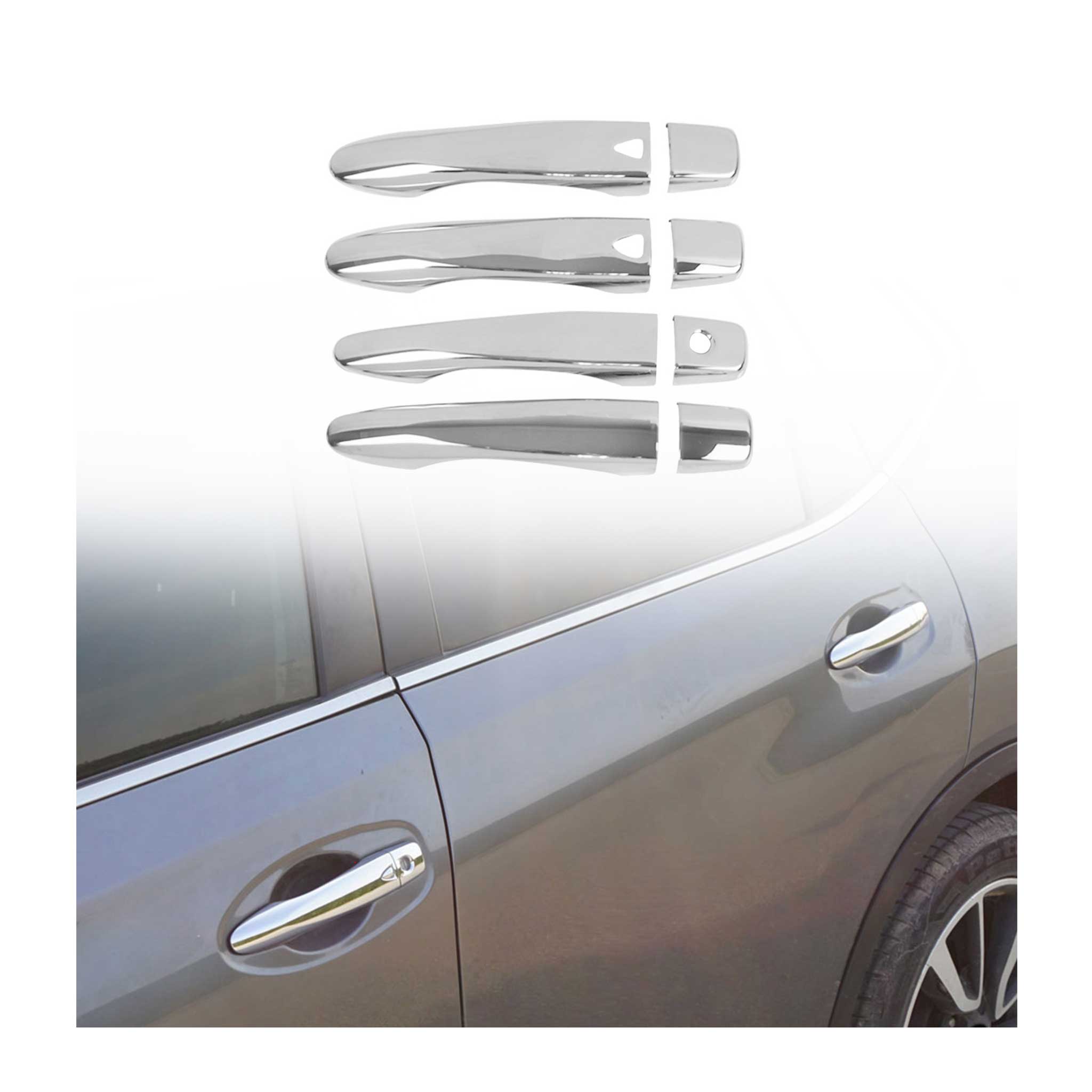 Couverture de poignée de porte pour Nissan Qashqai 2014-2021 en Acier chromé
