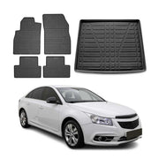 Kit Tapis de sol et coffre pour Chevrolet Cruze 2009-2024 Berline TPE Noir