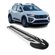 Marchepieds Latéraux Pour Dacia Sandero Stepway 2021-2025 Aluminium Gris