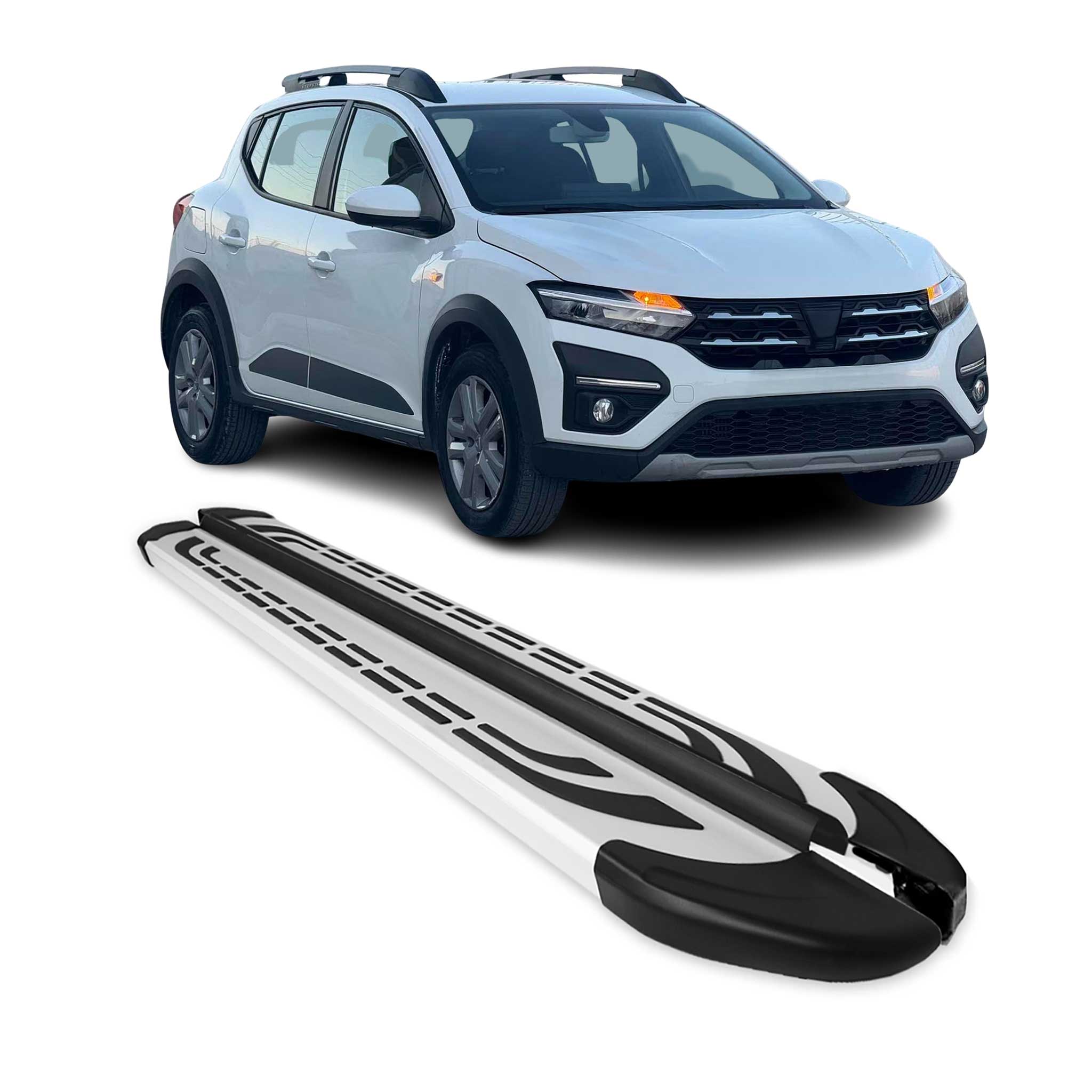 Marchepieds Latéraux Pour Dacia Sandero Stepway 2021-2025 Aluminium Gris
