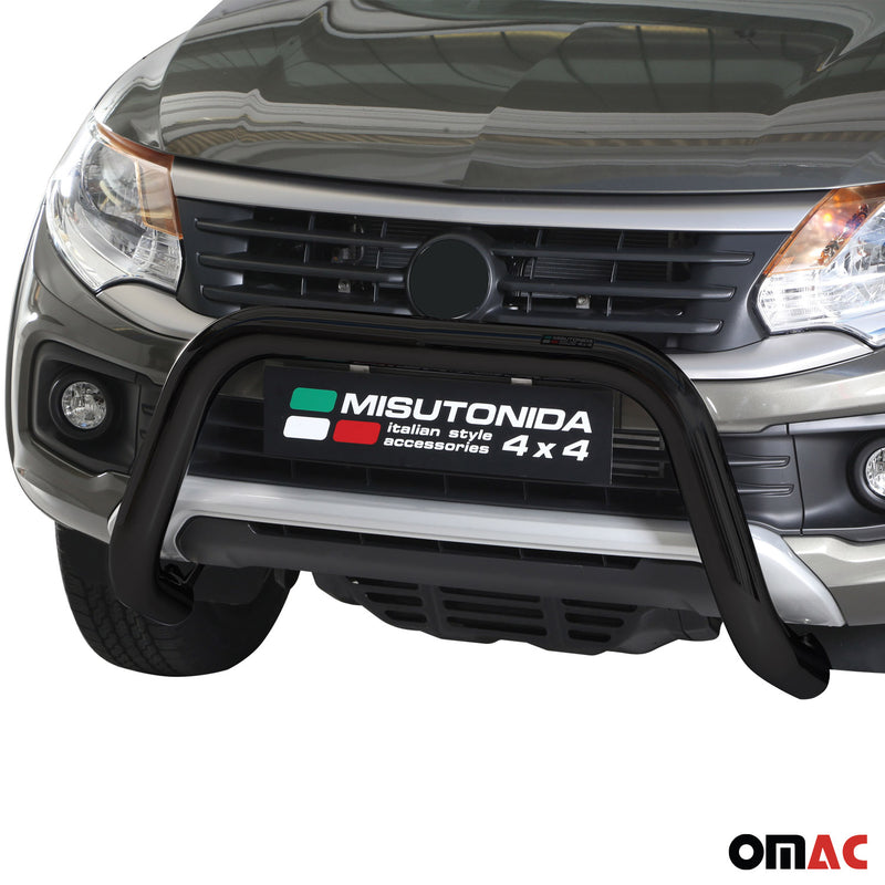 Pare-buffle Avant pour Fiat Fullback 2016-2019 76 mm en Acier Noir