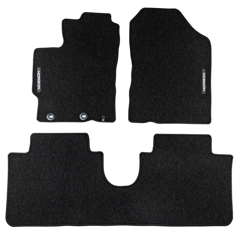 Tapis de sol pour Toyota Yaris III HB 2011-2020 sauf hybrid Velours Noir 3Pcs